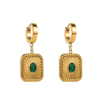 Load image into Gallery viewer, Emerald Eye Earrings
